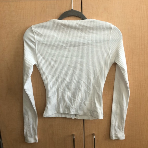 Misguided White Zip Up Crop Top - Picture 3 of 3